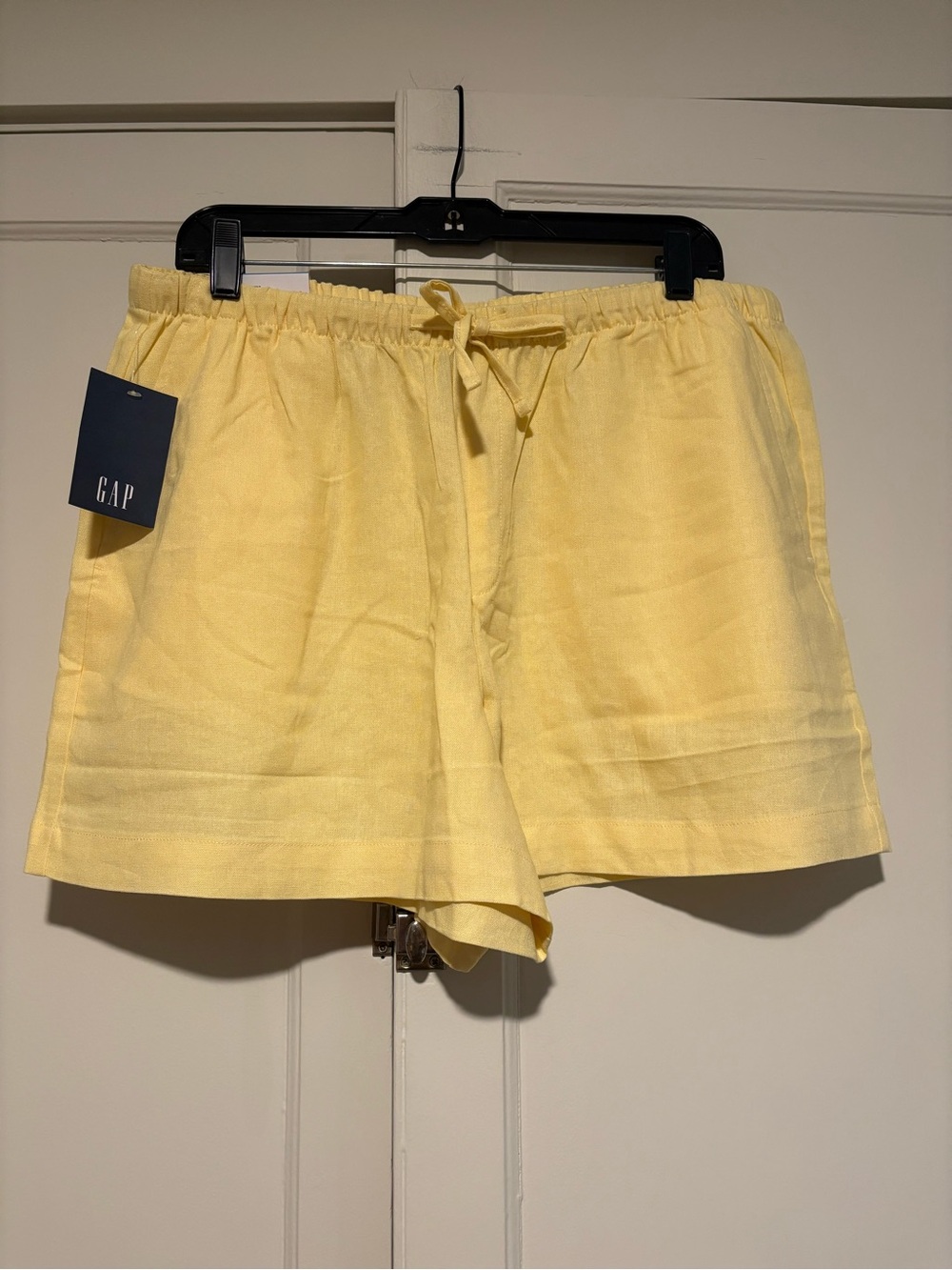 Gap Yellow Linen Blend Drawstring Shorts